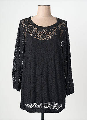 Tunique manches longues col rond noir SIGNATURE femme