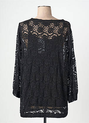Tunique manches longues col rond noir SIGNATURE femme