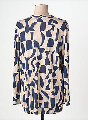 Blouse imprimé fantaisie manches longues bleu SIGNATURE femme