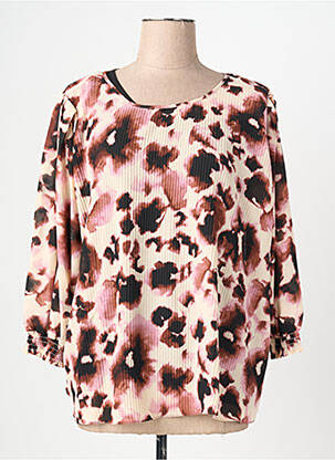 Blouse imprimé fantaisie manches 3/4 noir SIGNATURE femme