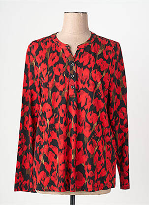 Blouse imprimé fantaisie manches longues rouge SIGNATURE femme