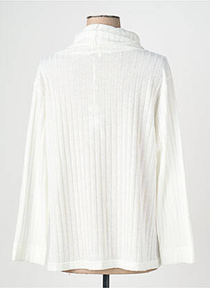 Pull col roulé coupe droite manches longues blanc FRANCK ANNA femme
