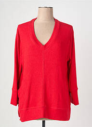 Pull col v manches longues rouge FRANCK ANNA femme