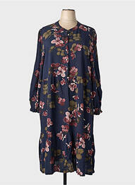 Robe longue manches longues manches longues bleu SIGNATURE femme