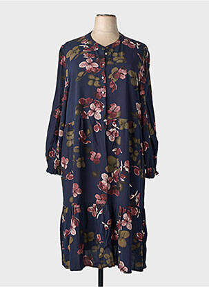 Robe longue manches longues manches longues bleu SIGNATURE femme