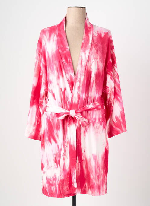 Veste kimono manches longues rose PLUME femme