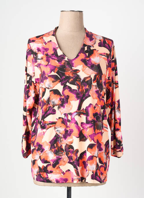 Top imprimé fantaisie manches longues rose SIGNATURE femme