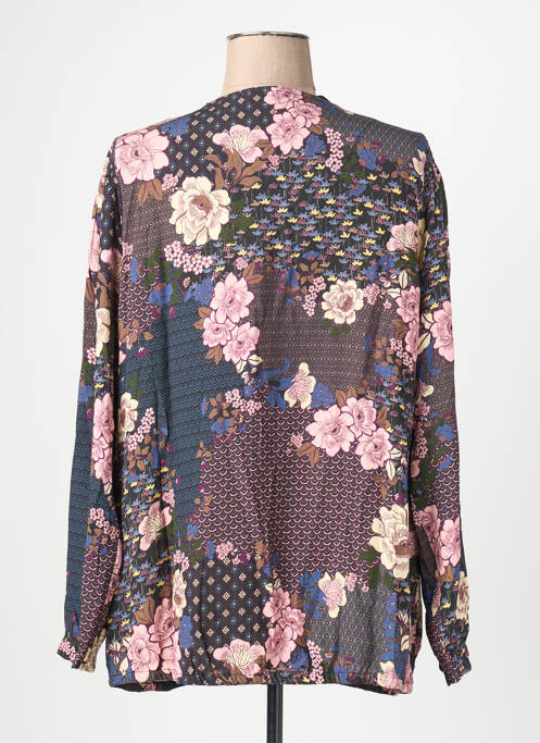 Blouse imprimé fantaisie manches longues noir CISO femme