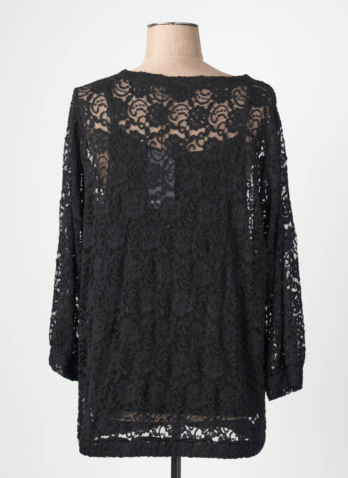 Tunique manches longues col rond noir SIGNATURE femme