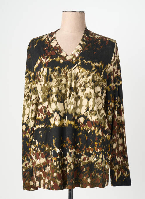 Tunique manches longues imprimé fantaisie noir SIGNATURE femme