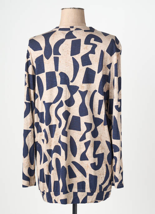 Blouse imprimé fantaisie manches longues bleu SIGNATURE femme