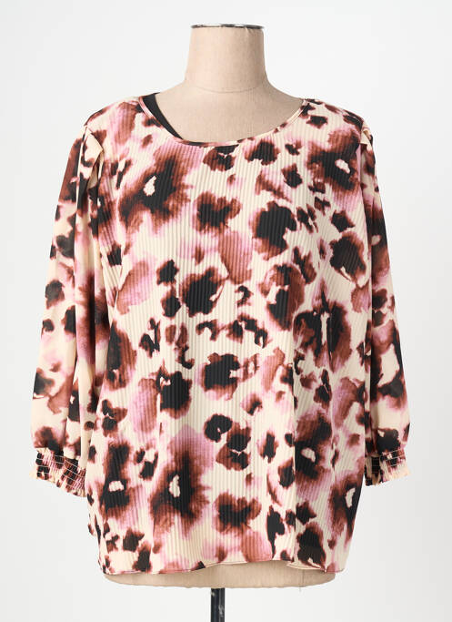 Blouse imprimé fantaisie manches 3/4 noir SIGNATURE femme