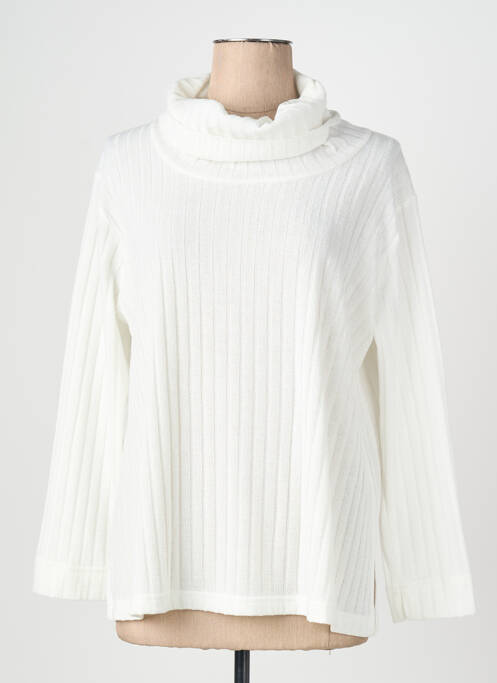 Pull col roulé manches longues manches longues blanc FRANCK ANNA femme