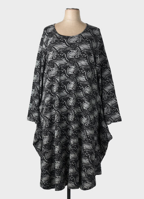 Robe pull col rond manches longues noir ORIENTIQUE NATURALLY femme