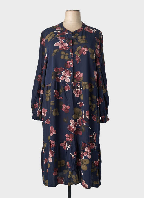 Robe longue manches longues manches longues bleu SIGNATURE femme