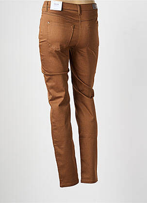 Pantalon slim tissage popeline taille normale marron BRANDTEX femme