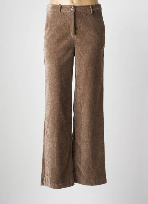Pantalon droit fermeture zippée sous rabat boutonné taille normale gris SURKANA femme