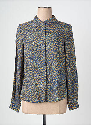 Chemisier coupe cintrée manches longues bleu BRANDTEX femme