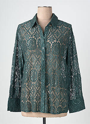 Chemisier coupe cintrée manches longues vert AN' GE femme