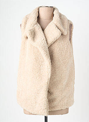 Gilet sans manche fausses poches beige SIGNE NATURE femme