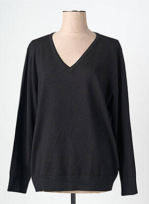 Pull col v manches longues noir BRANDTEX femme