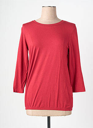 T-shirt stretch manches 3/4 rouge BRANDTEX femme