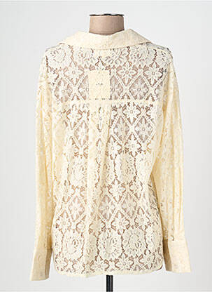 Chemisier coupe droite manches longues beige ANGE femme