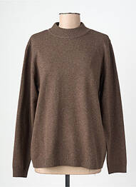 Pull col rond manches longues marron BRANDTEX femme