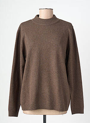 Pull col rond manches longues marron BRANDTEX femme