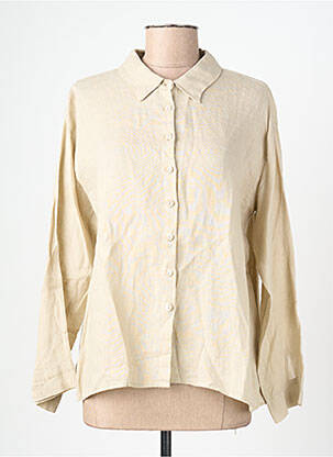 Chemisier coupe droite manches longues beige MUS & BOMBON femme