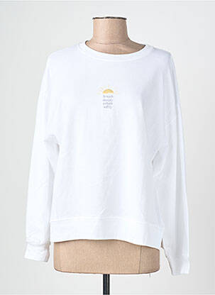 Sweat-shirt manches longues manches longues blanc MUS & BOMBON femme