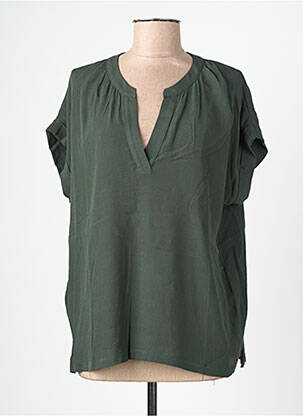 Blouse col v manches courtes vert SURKANA femme