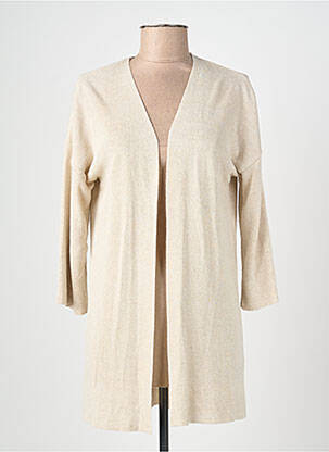Gilet manches longues col v beige MUS & BOMBON femme