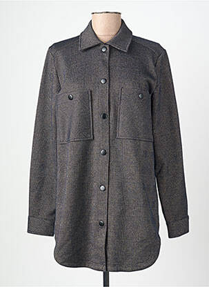 Chemisier imprimé fantaisie manches longues gris BRANDTEX femme