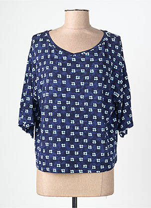 T-shirt imprimé fantaisie manches 3/4 bleu SURKANA femme