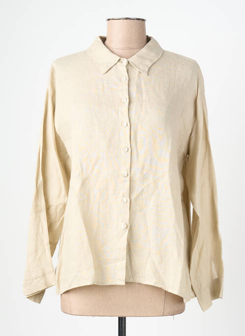 Chemisier coupe droite manches longues beige MUS & BOMBON femme