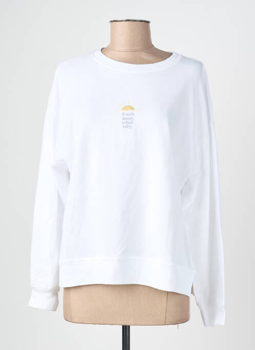 Sweat-shirt manches longues manches longues blanc MUS & BOMBON femme
