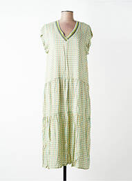 Robe longue manches courtes manches courtes vert GUITARE femme