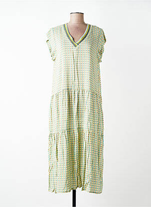Robe longue manches courtes manches courtes vert GUITARE femme