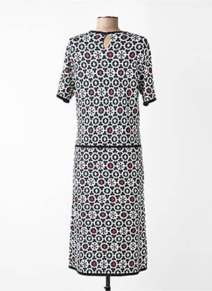 Robe mi-longue imprimé fantaisie manches courtes noir JEI'S BY LETIZIA DENARO femme