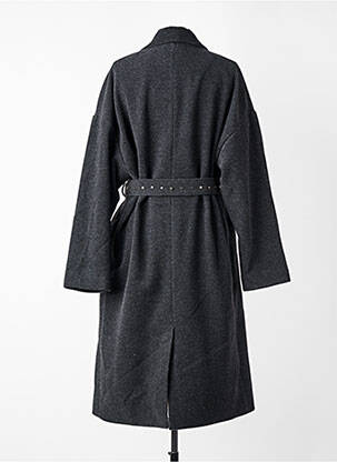 Manteau long coupe cintrée sans capuche gris EVA KAYAN femme