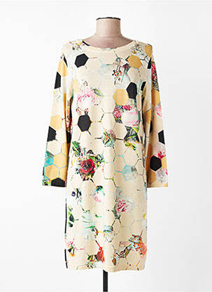 Robe courte manches longues manches longues beige JEI'S BY LETIZIA DENARO femme