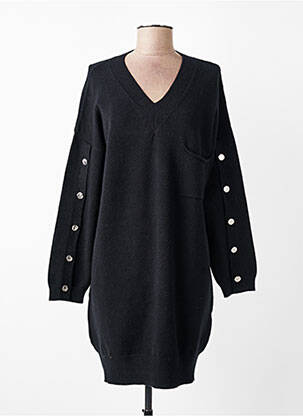 Robe pull resserrée sur le bas manches longues noir EVA KAYAN femme