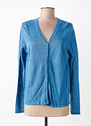 Gilet manches longues coupe cintrée bleu ESTHEME femme