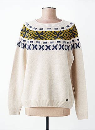 Pull stretch manches longues beige MAT DE MISAINE femme