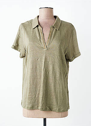 Polo coupe cintrée manches courtes vert DEVERNOIS femme