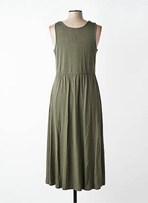 Robe longue coupe cintrée fines bretelles vert GUITARE femme