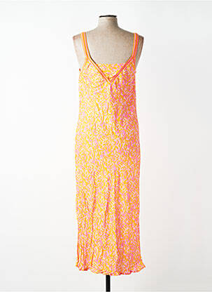 Robe longue coupe cintrée fines bretelles orange EVA KAYAN femme