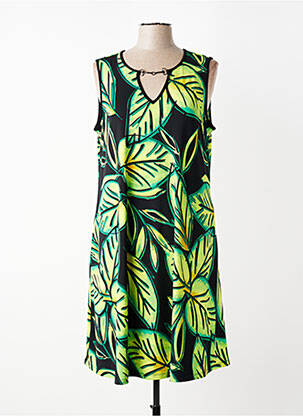 Robe mi-longue imprimé fantaisie sans manche noir JOSEPH RIBKOFF femme