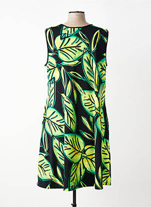 Robe mi-longue imprimé fantaisie sans manche noir JOSEPH RIBKOFF femme